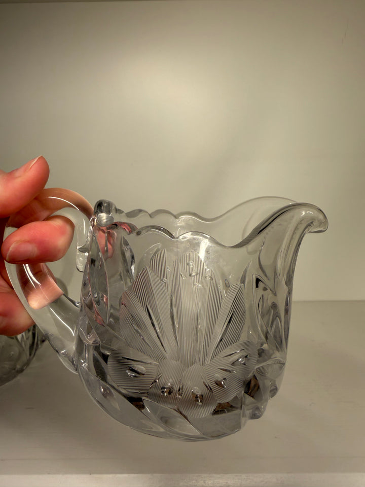 Vintage Glass Sugar & Creamer