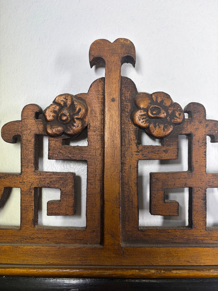 Pair of Chinese Chinoiserie Carved Wood Wall Panels