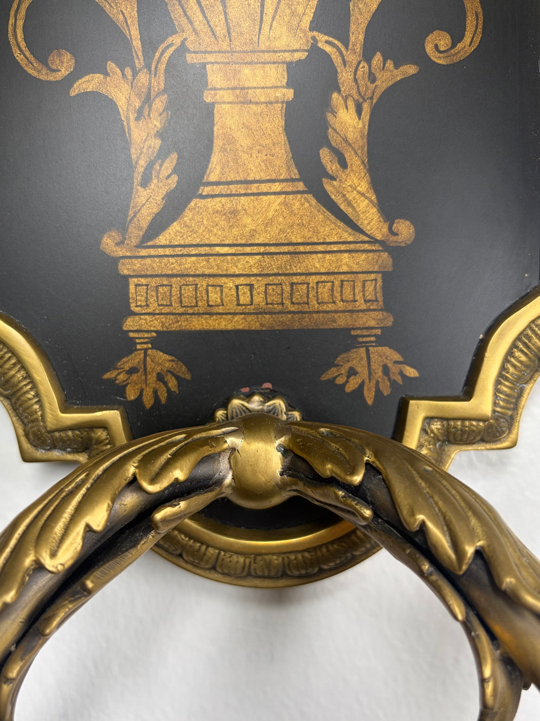 Pair of Antiqued Brass Two-Light Wall Sconces in Original Box
