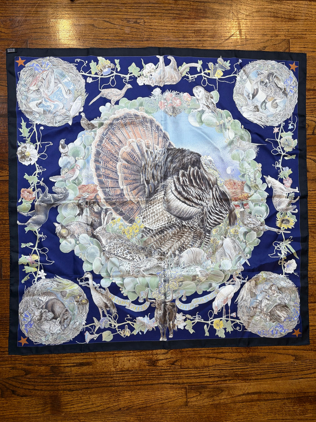 RARE Vintage HERMÈS “Faune Et Flora du Texas” Silk Scarf 90 (Comes with box)