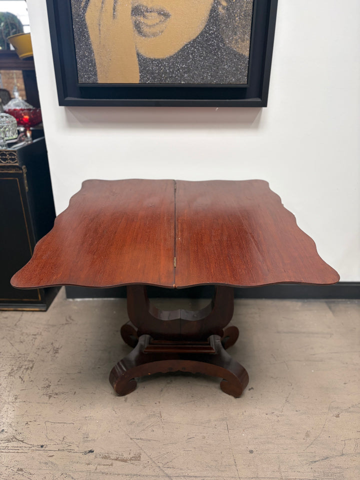 Mahogany Empire-Style Lyre-Base Center Table
