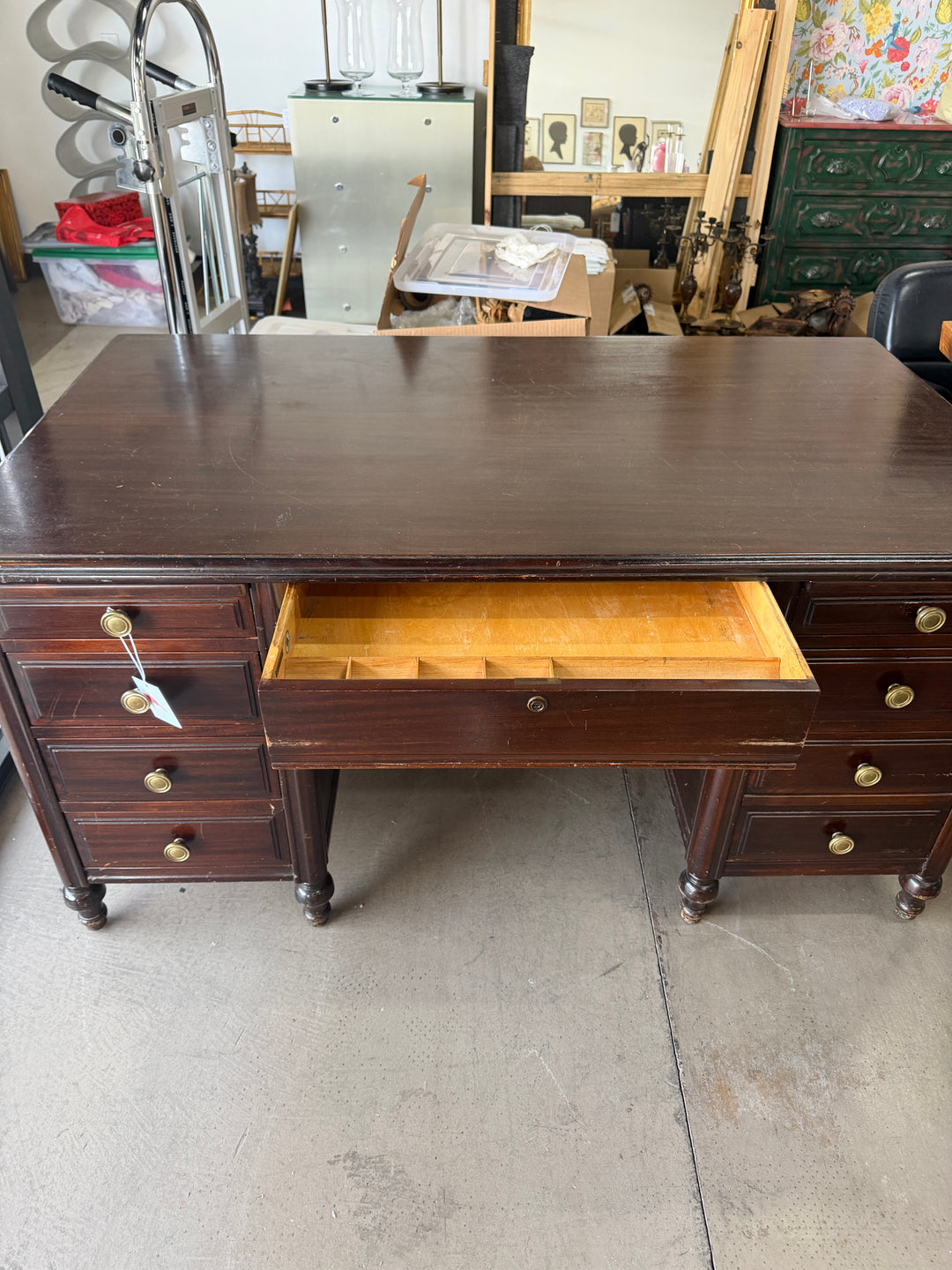 Vintage Rucker Fuller Wooden Desk (Scratches on top)