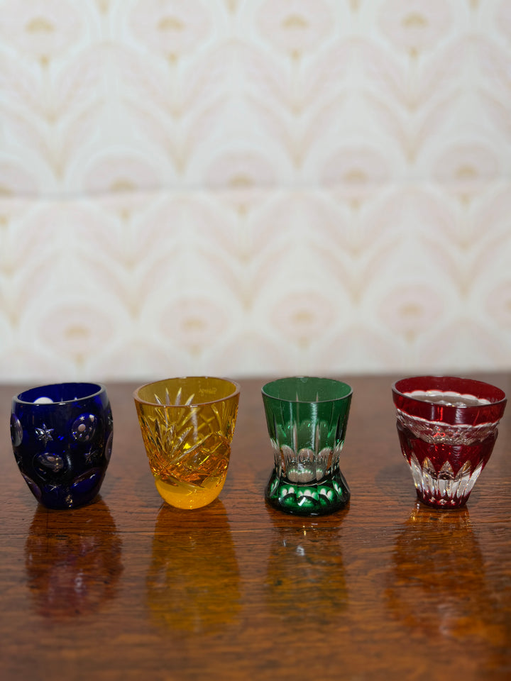 Set of 4 Colorful Fabergé Shot Glasses