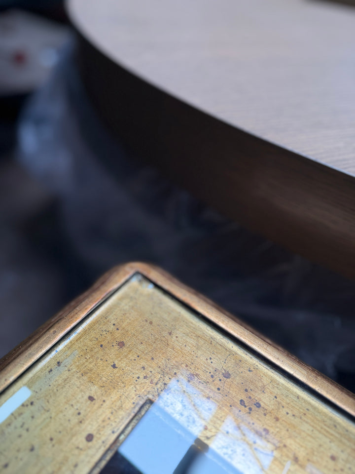 Gold Painted Coffee Table with Glass Top