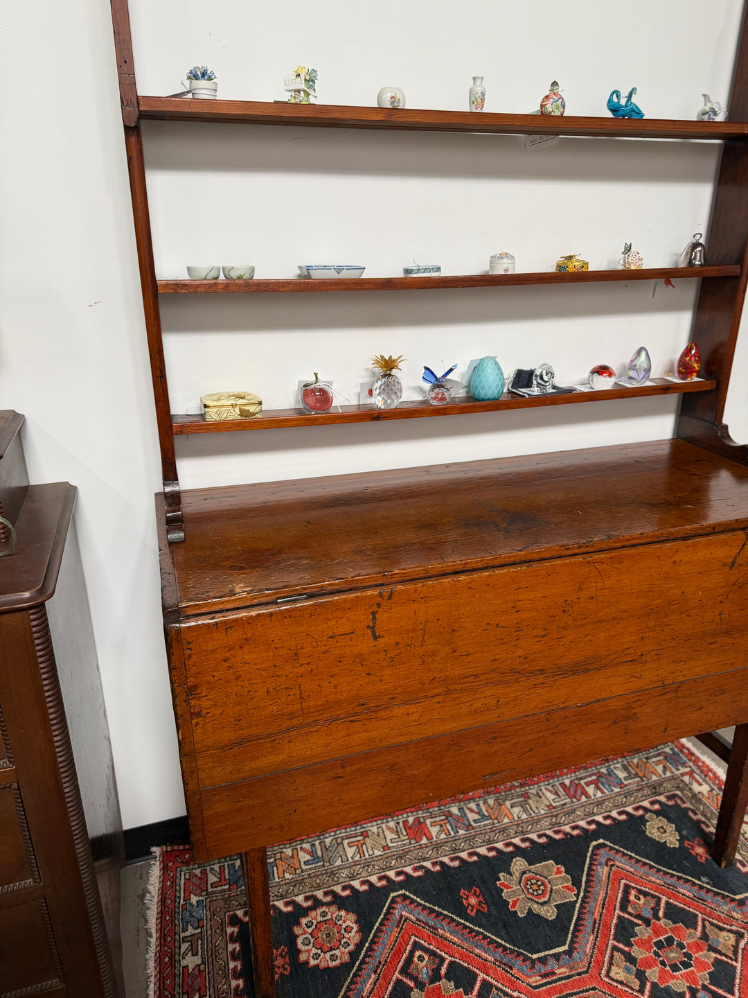 Antique Drop Leaf table with Shelving