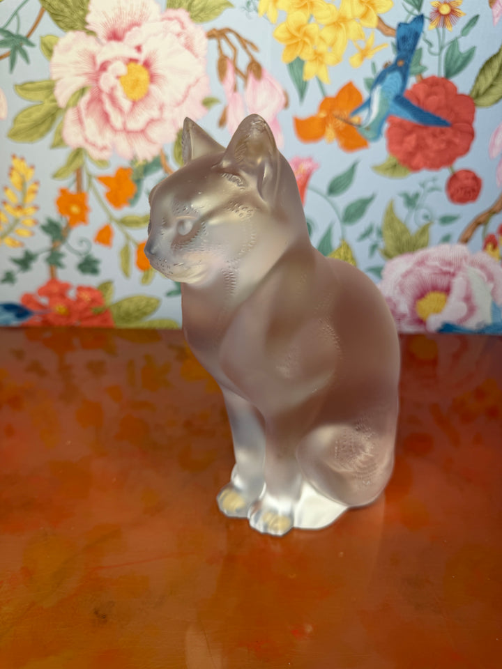 Lalique Cat with Double Chipped Ear