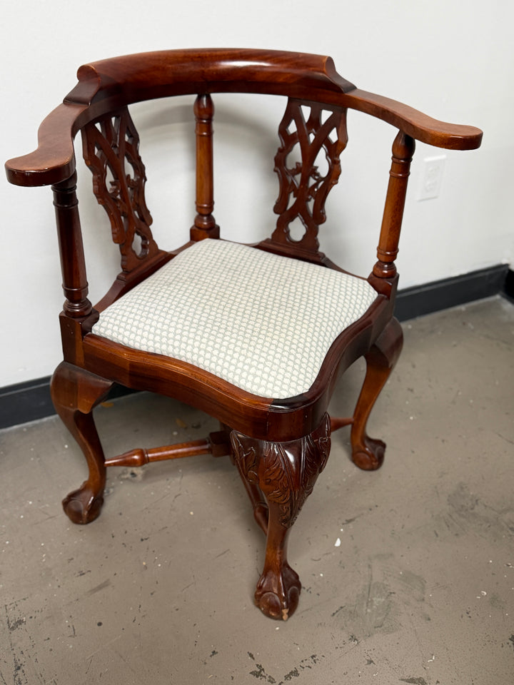 Mahogany Chippendale Style Corner Chair