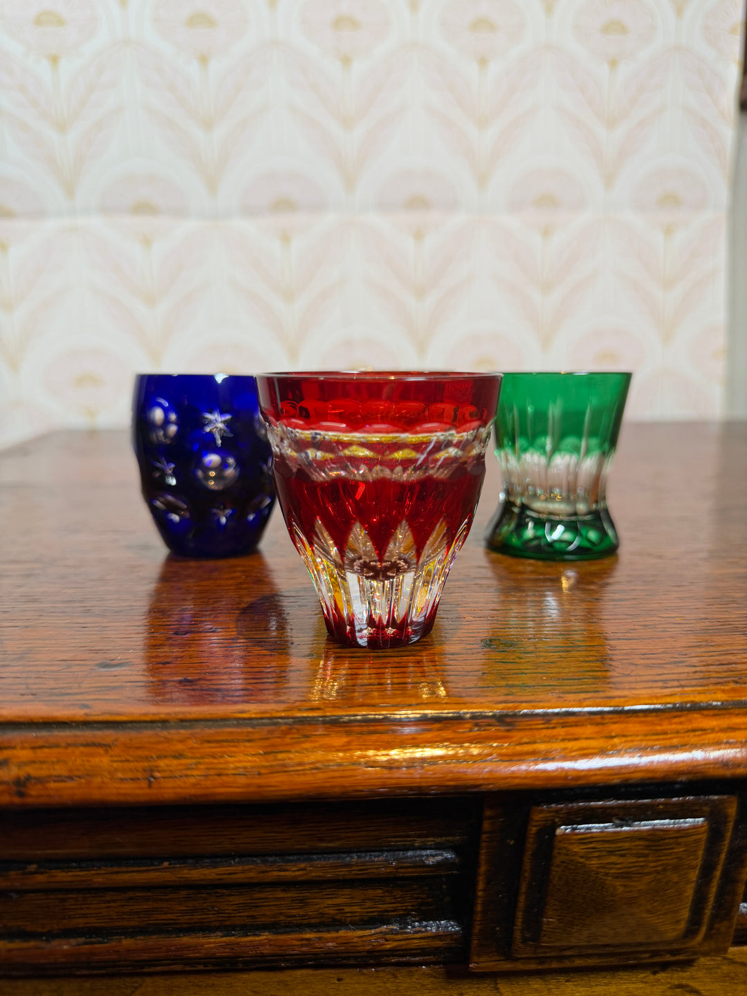 Set of 4 Colorful Fabergé Shot Glasses