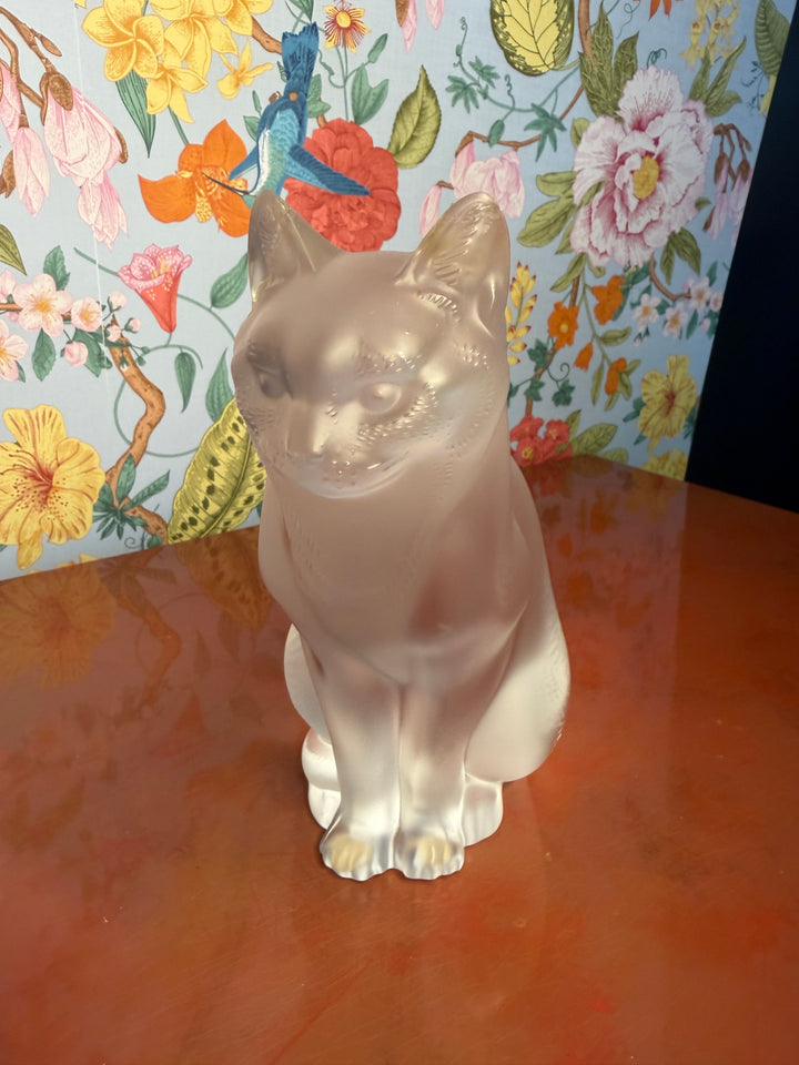 Lalique Cat with Double Chipped Ear