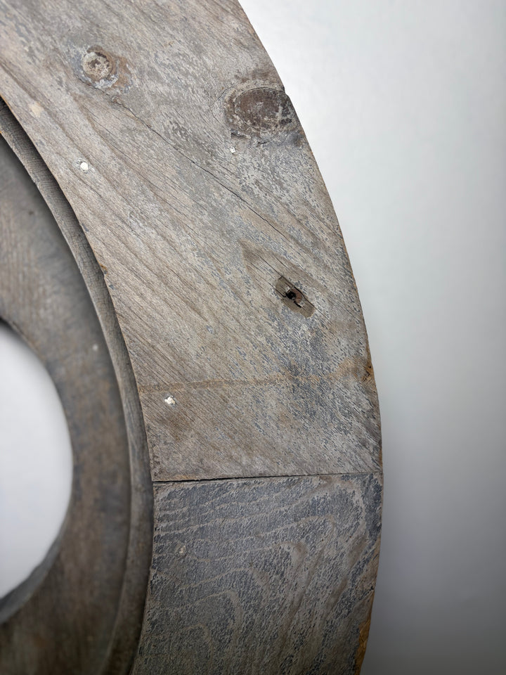 Large Round Wood Quatrefoil Architectural Element