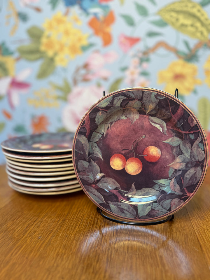 Set of 11 Gien Cueillette Appetizer Plates