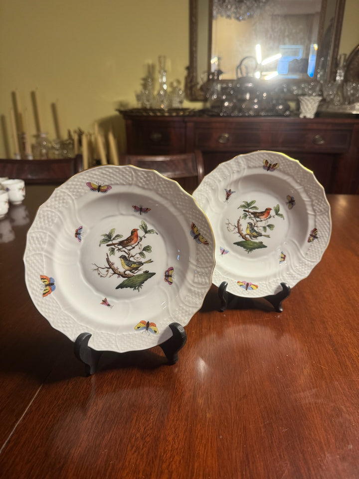 2 Herend Rothschild Dessert Plates (#1518)