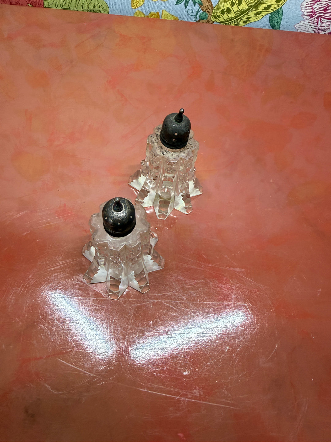 Cut Glass Salt and Pepper Shakers