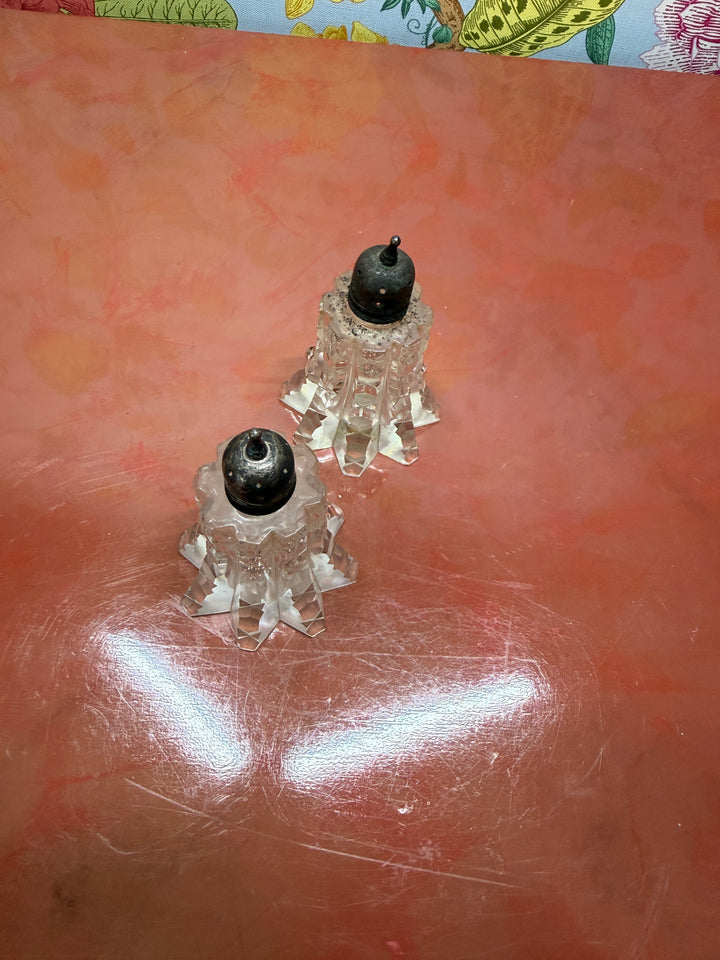 Cut Glass Salt and Pepper Shakers