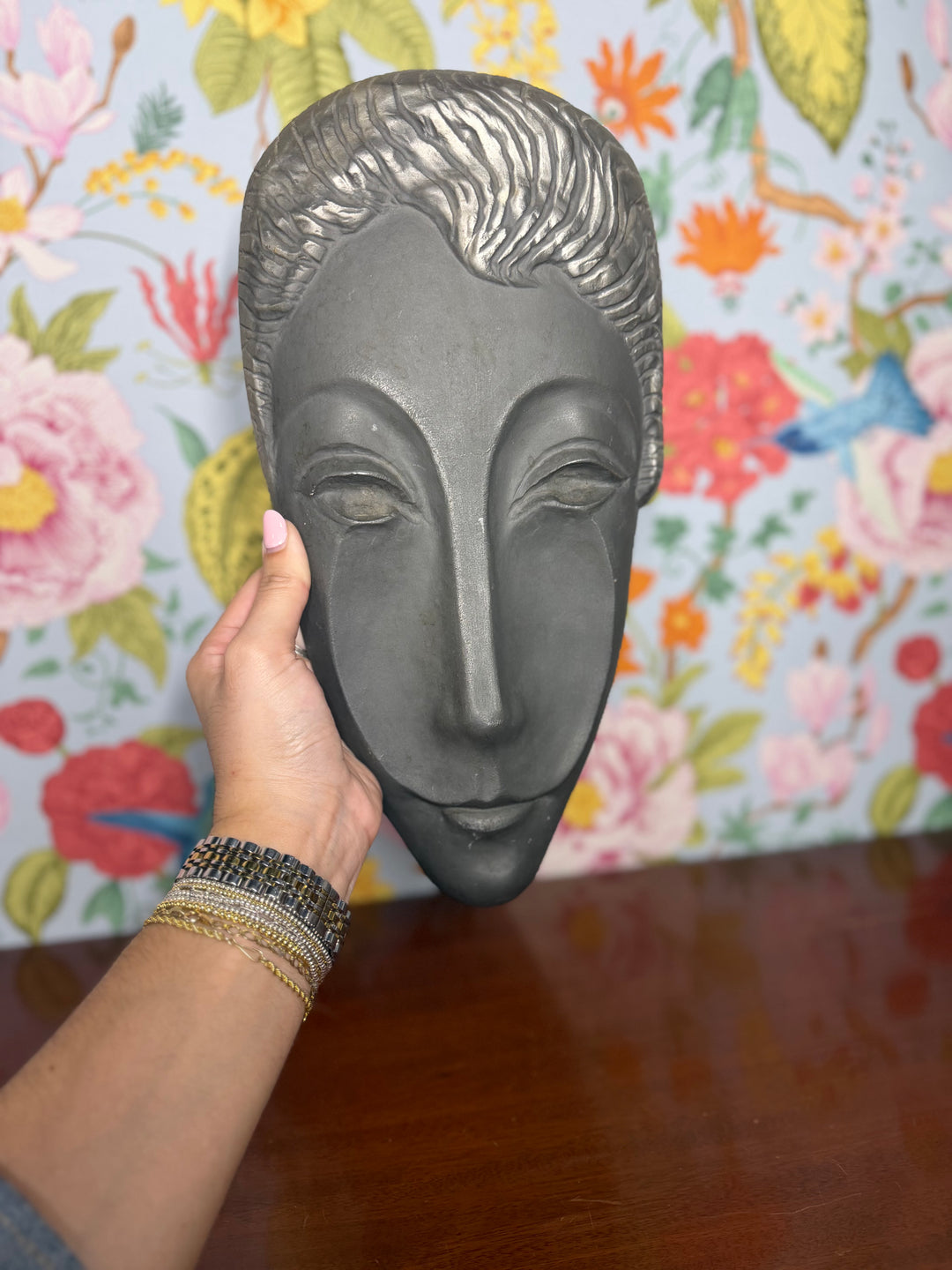 Letitia Metal Face Sculpture
