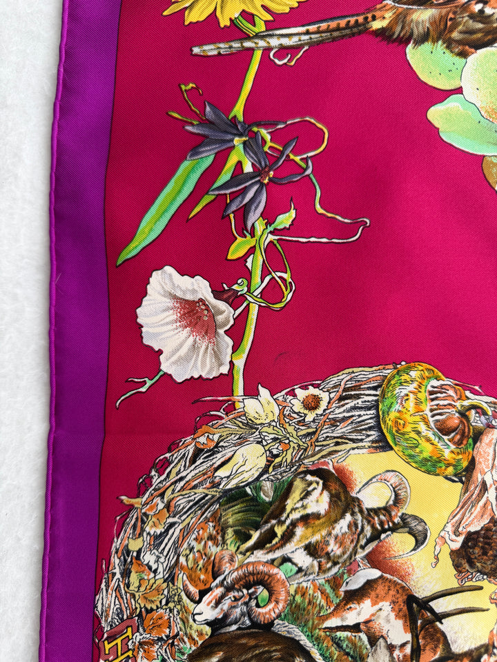 Vintage HERMÈS “Fauna et Flora du Texas” Silk Scarf by Kermit Oliver 90