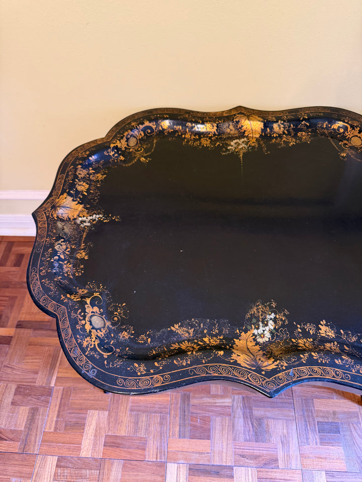 Antique Black Lacquer Paper Mache