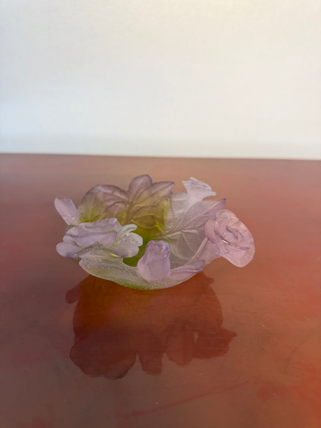 Daum Pate de Verre Rose Bowl