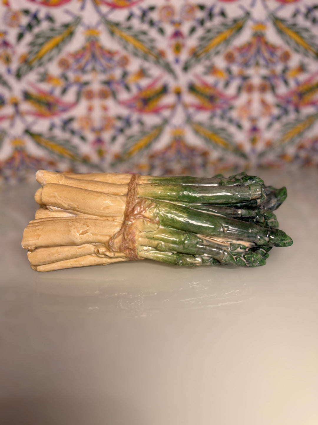Majolica Asparagus Bundle Figurine