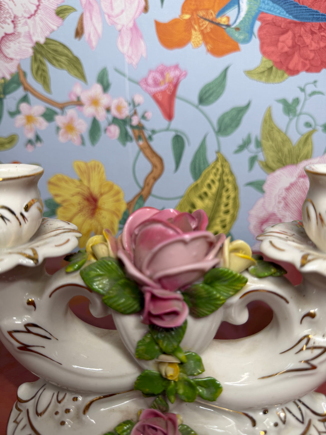 Vintage Porcelain Double Candleholder