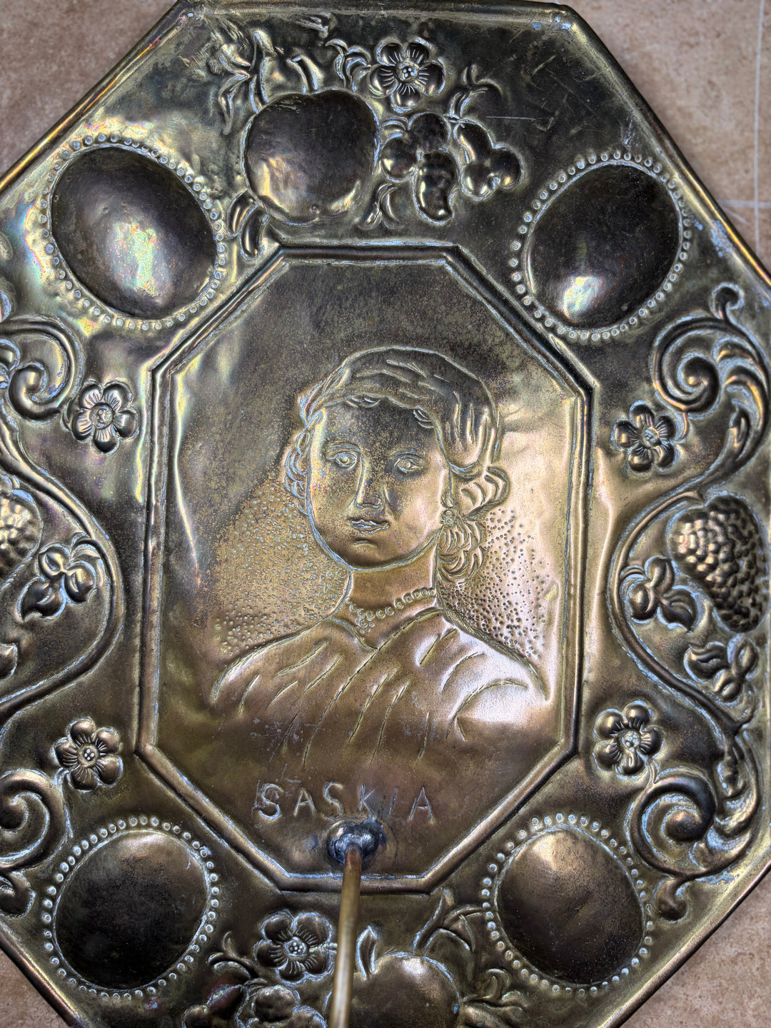 2 Brass Wall Sconces engraved "Rembrandt"