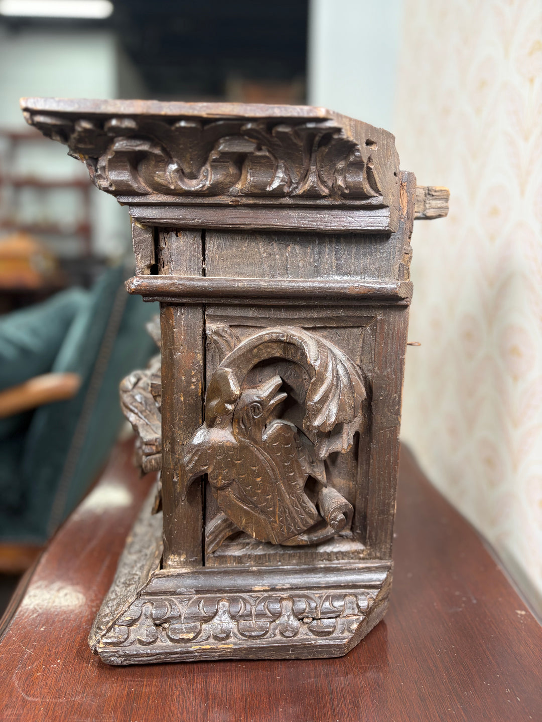 Carved Wood Architectural Pedestal or Reliquary Base