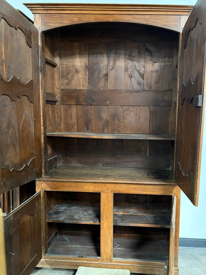 French Provincial Carved Walnut Armoire