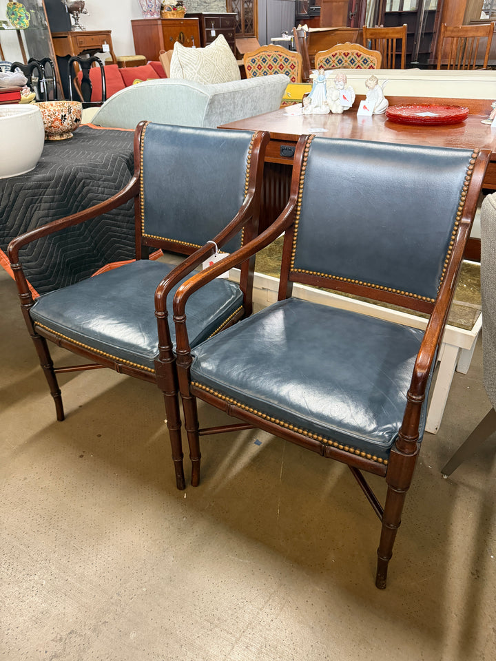 Regency Style Chairs with Faux Leather