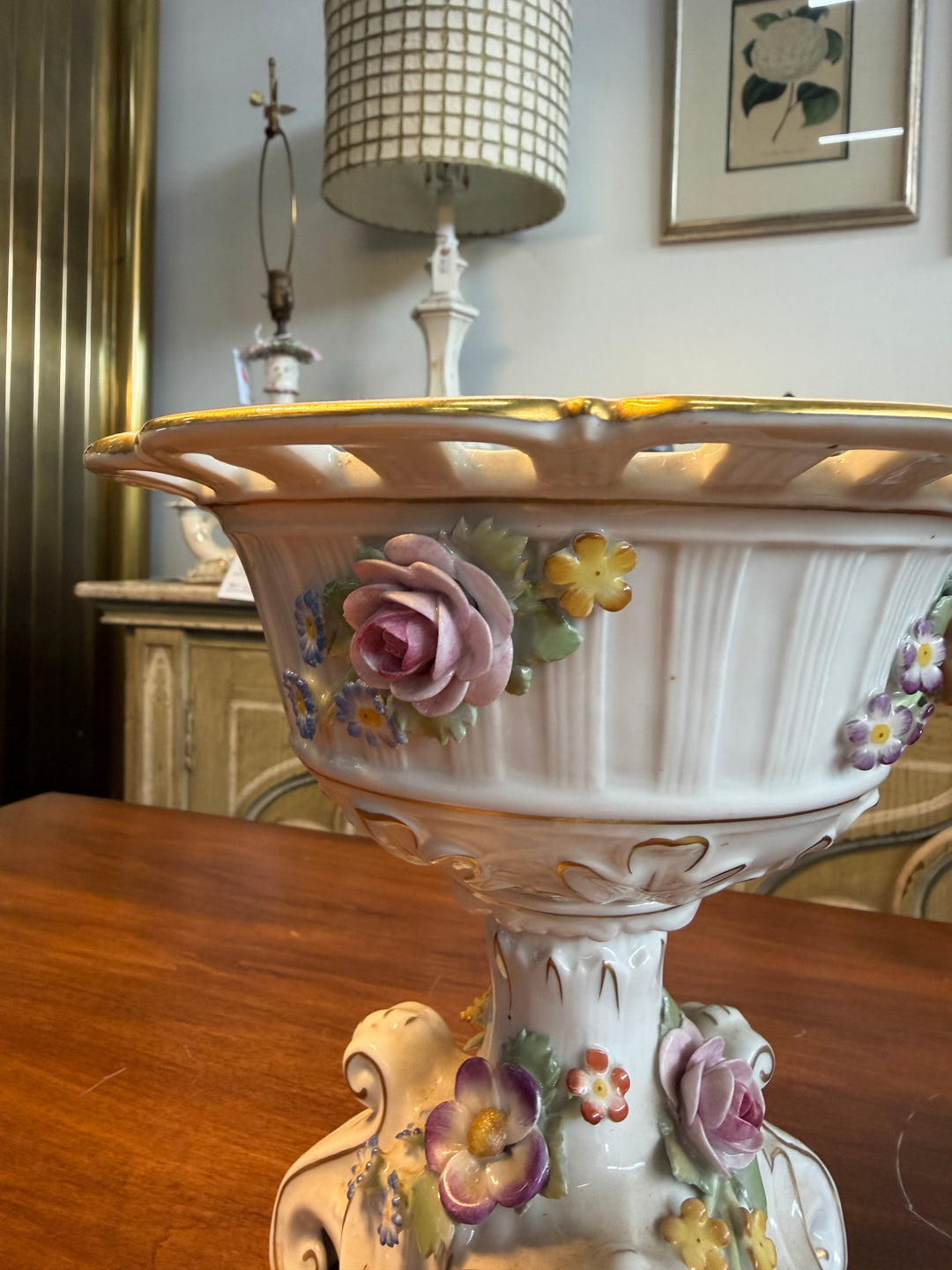 Louis XVI Hand Painted Pedestal Centre Bowl