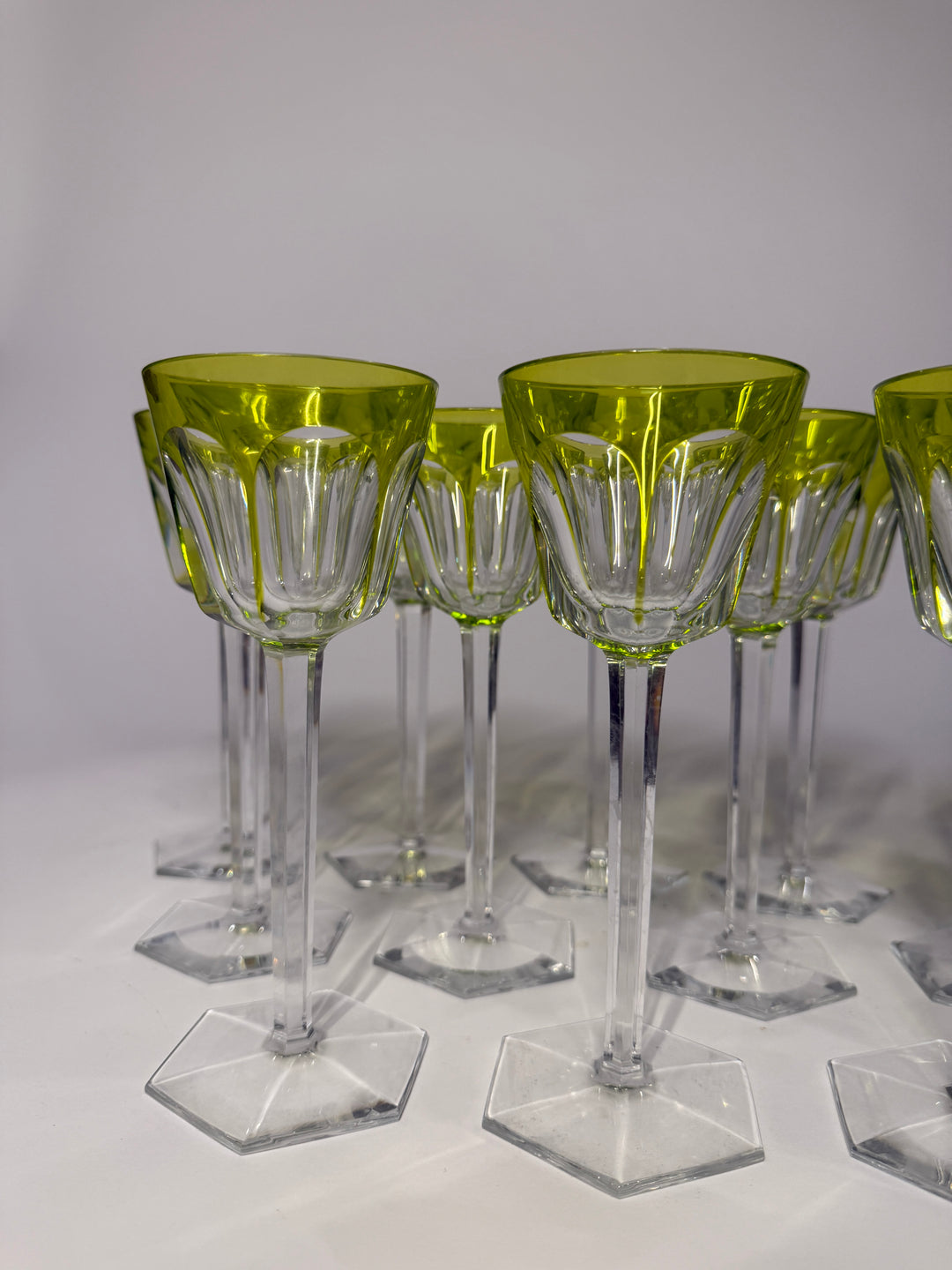 12 Baccarat Rhine Crystal Glasses