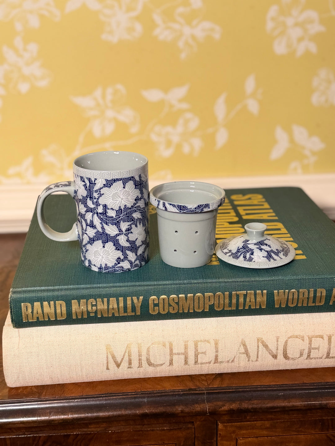 Blue Hand Painted Tea Cup Mug