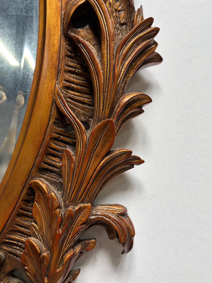Large Oval Gilt Rococo-Style Wall Mirror