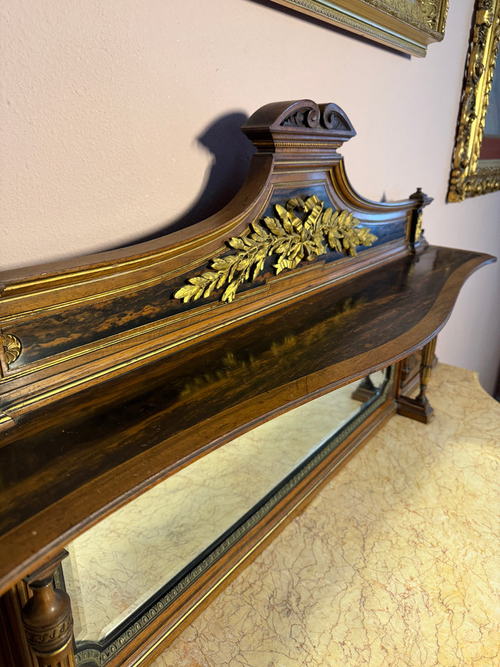 Antique Marble Top Credenza