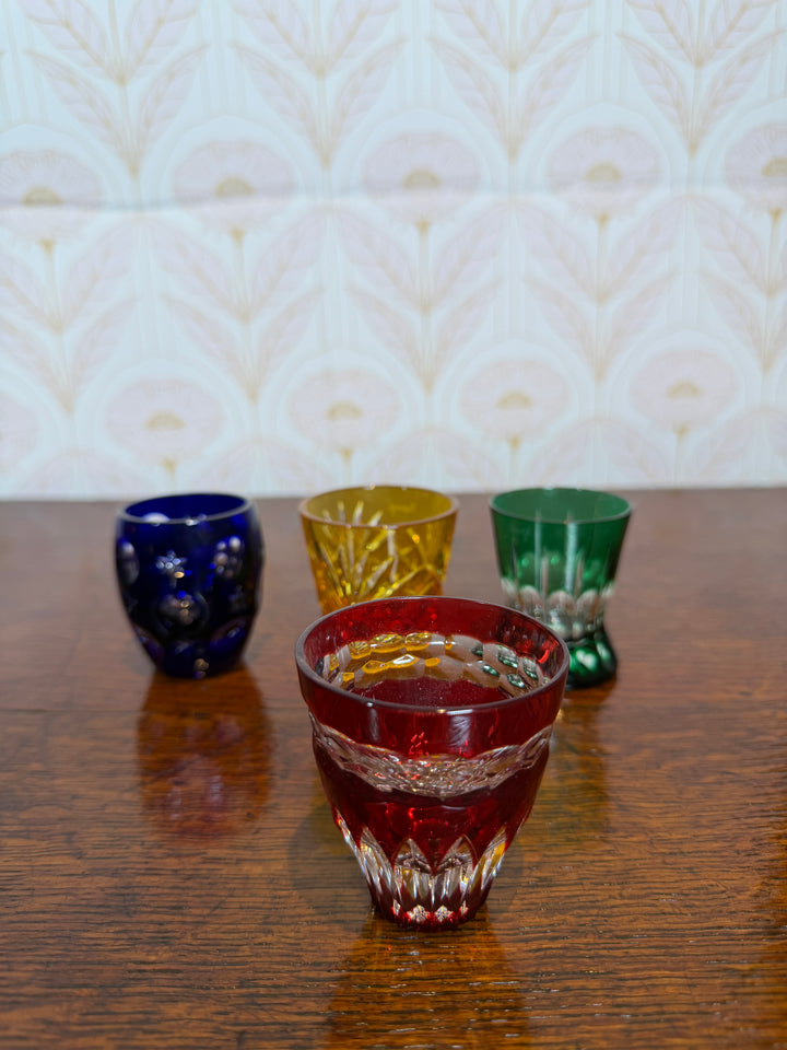 Set of 4 Colorful Fabergé Shot Glasses