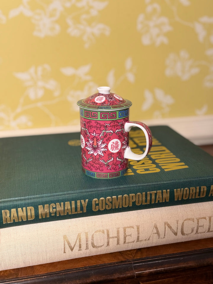 Pink Hand Painted Tea Cup Mug