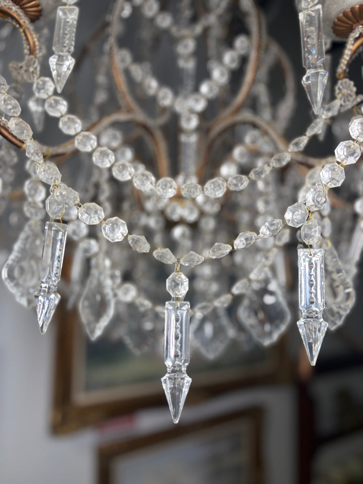 Multi-Arm Crystal Beaded Chandelier