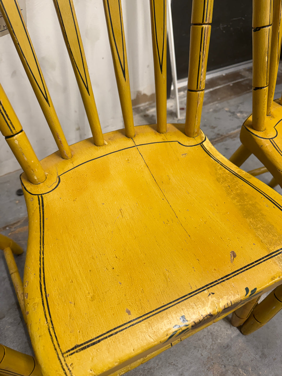 Set of 4 Vintage Wooden Hand Painted Chairs