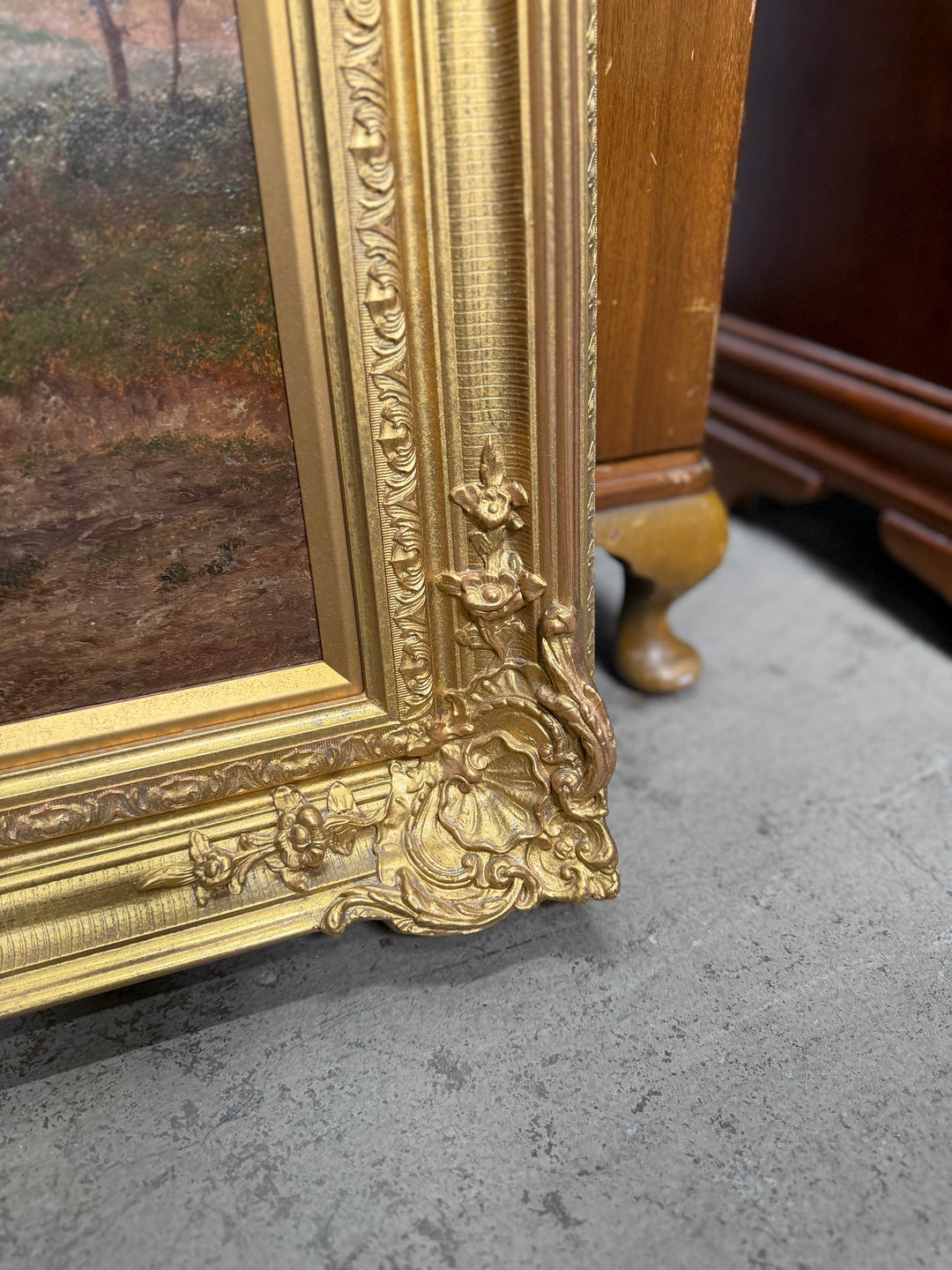 Vintage Oil Painting with Gilt Frame