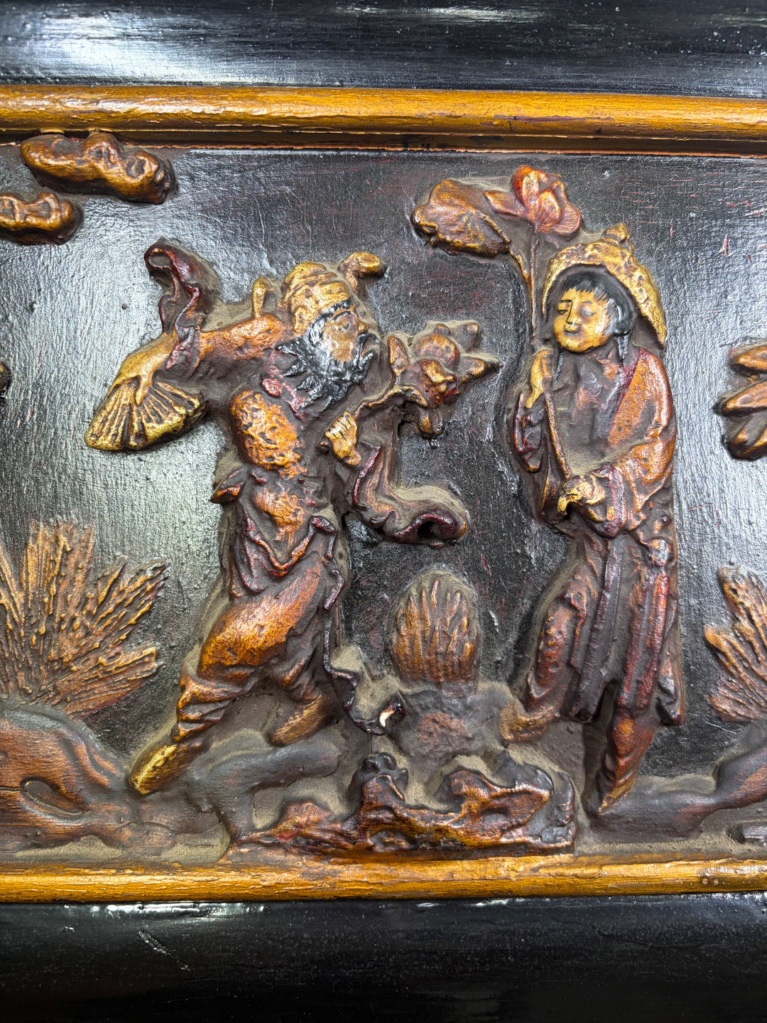 Pair of Chinese Chinoiserie Carved Wood Wall Panels