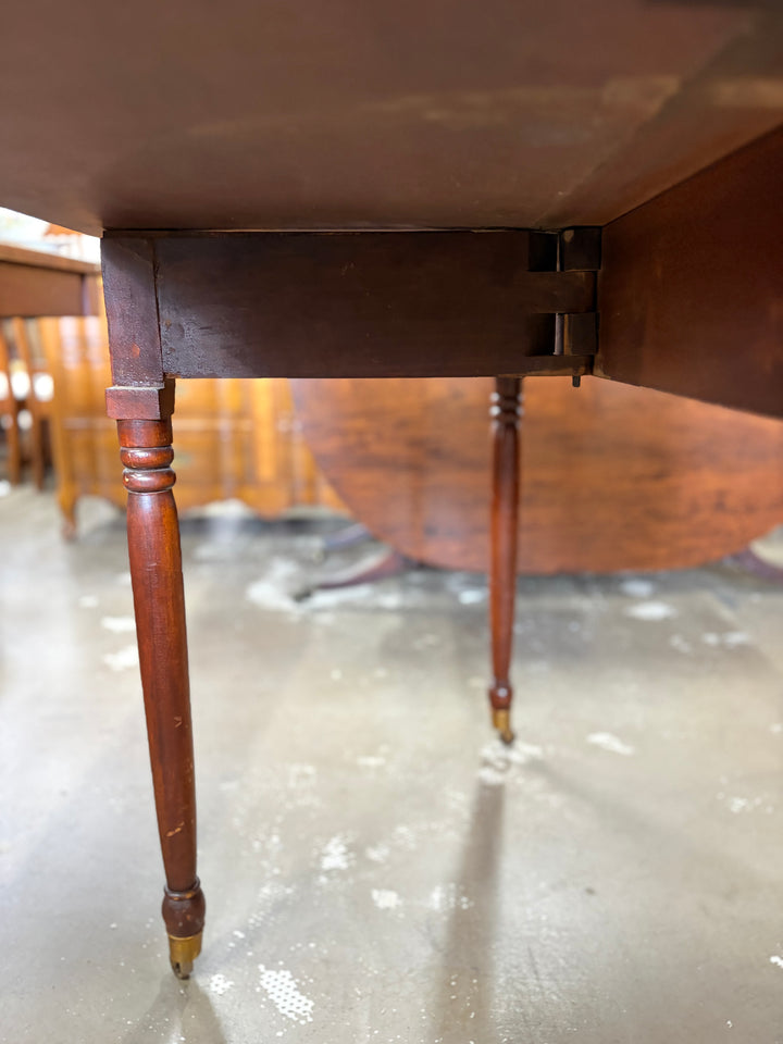 Antique Drop Leaf Table on Wheels