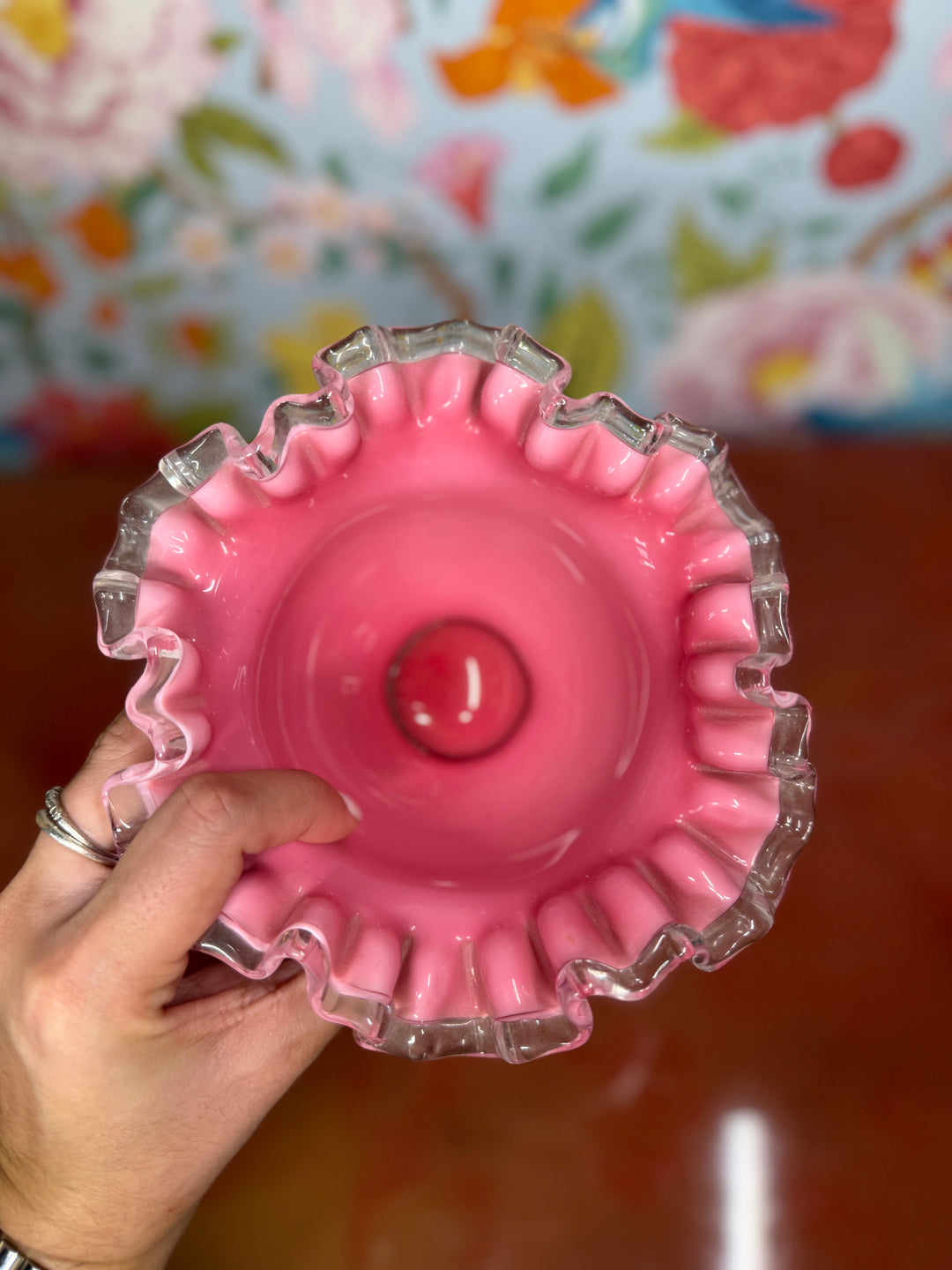 Fenton Milk Glass Ruffle Bowl