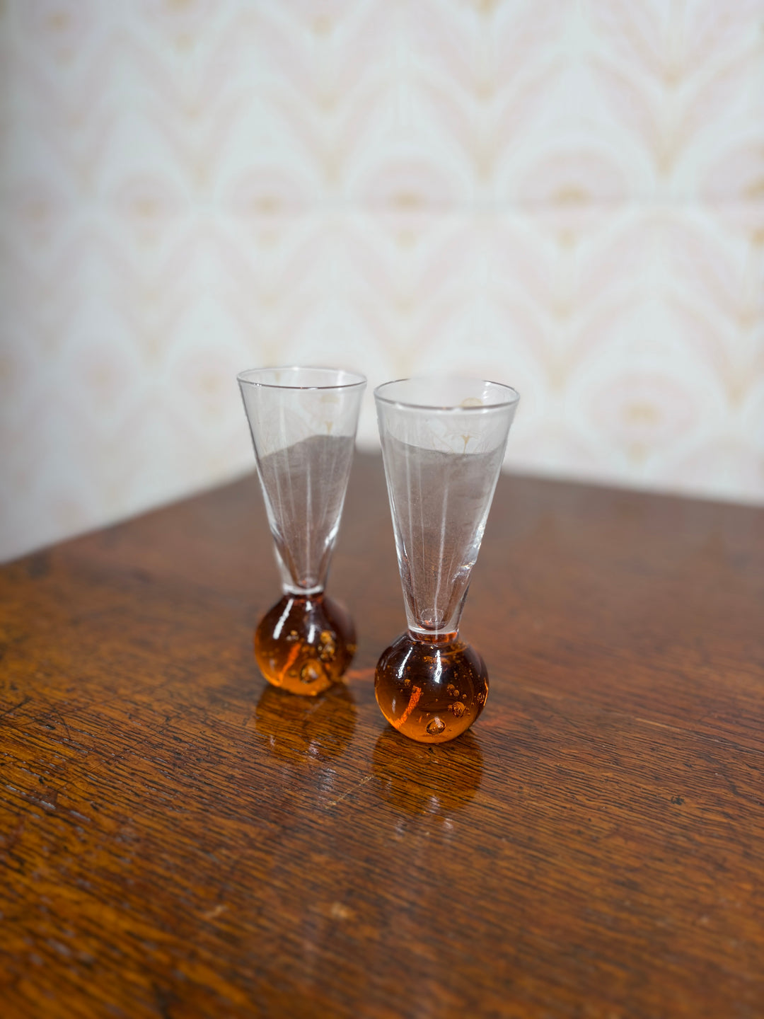 Vintage MCM Orange Ball Shot Glasses