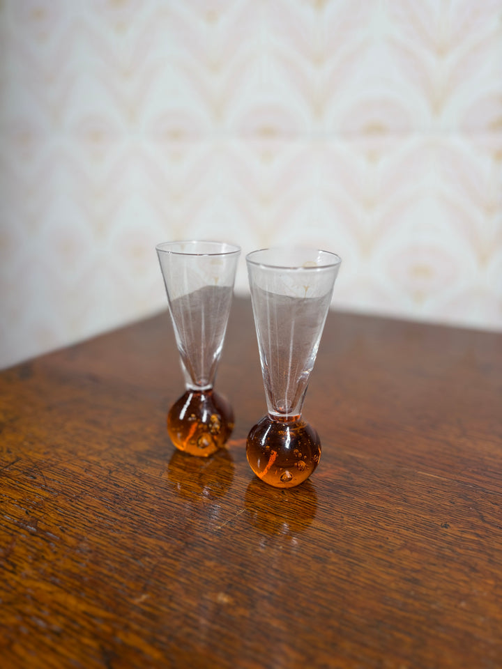 Vintage MCM Orange Ball Shot Glasses