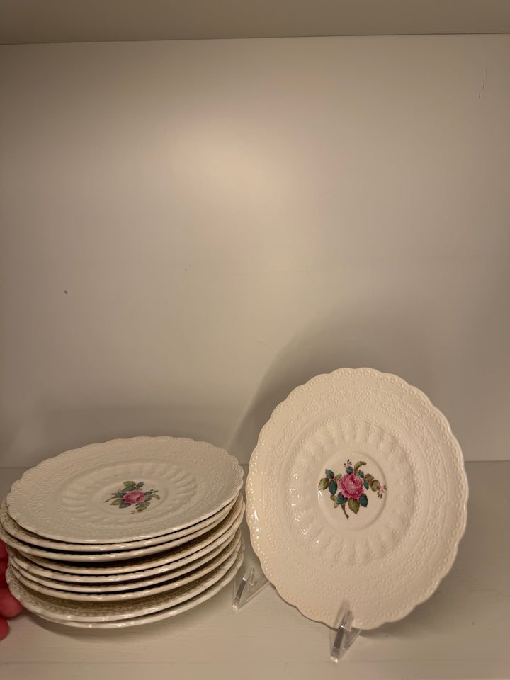Spode Billingsley Rose Saucers and Cups - Set of 10