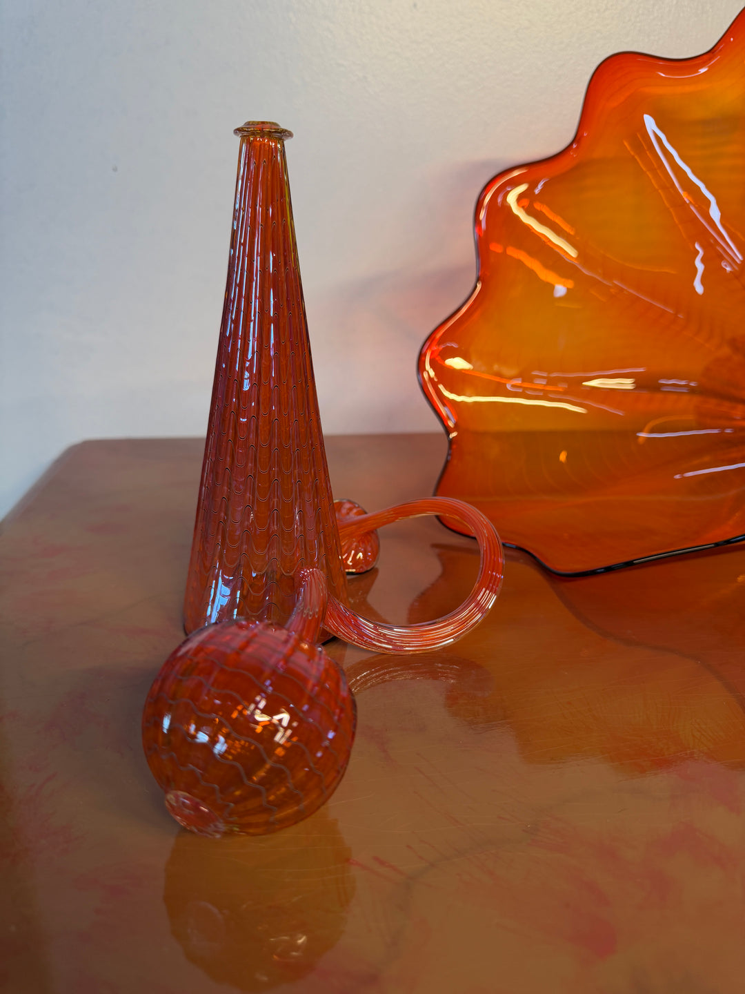 Chihuly Persian Set of 5 with Black Lip Wrap