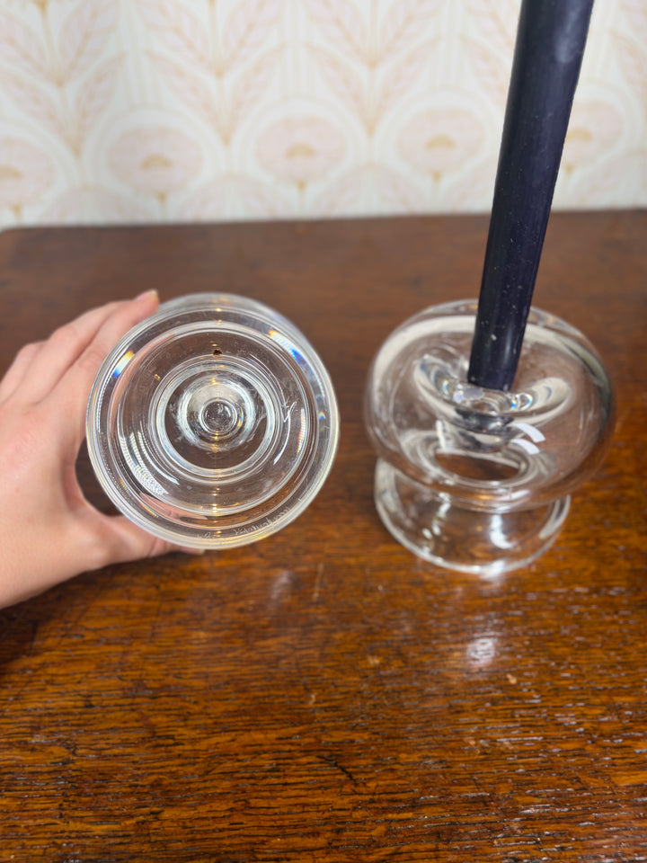 Unmarked Crystal Candlestick Holders