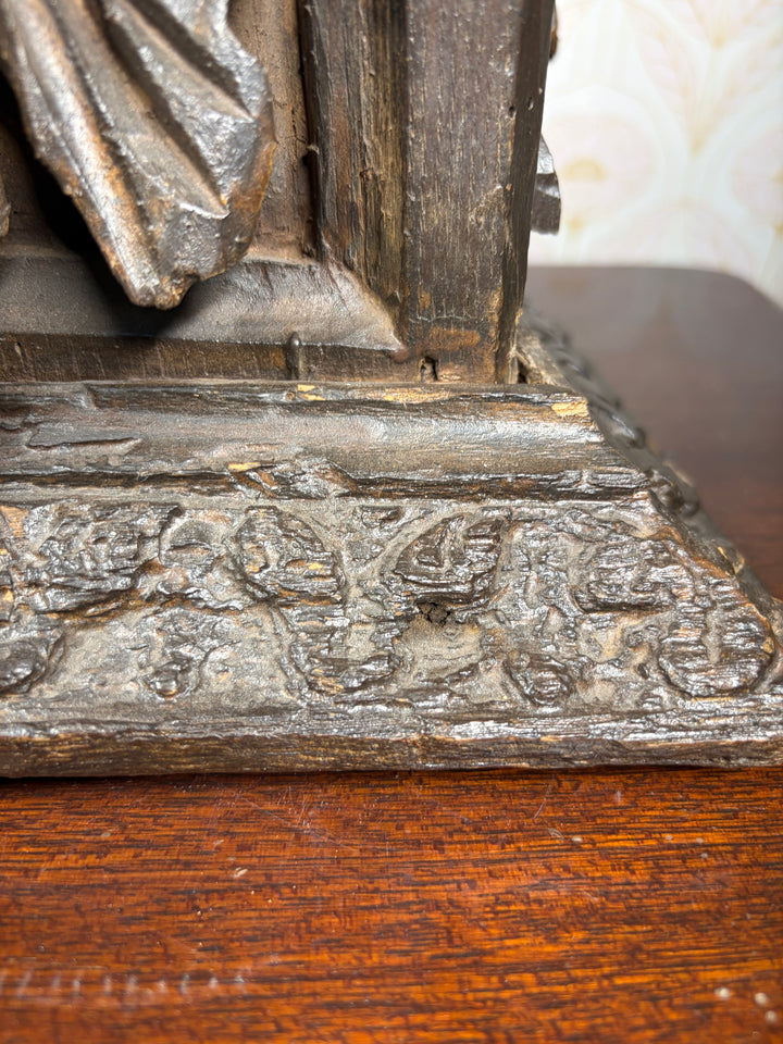 Carved Wood Architectural Pedestal or Reliquary Base