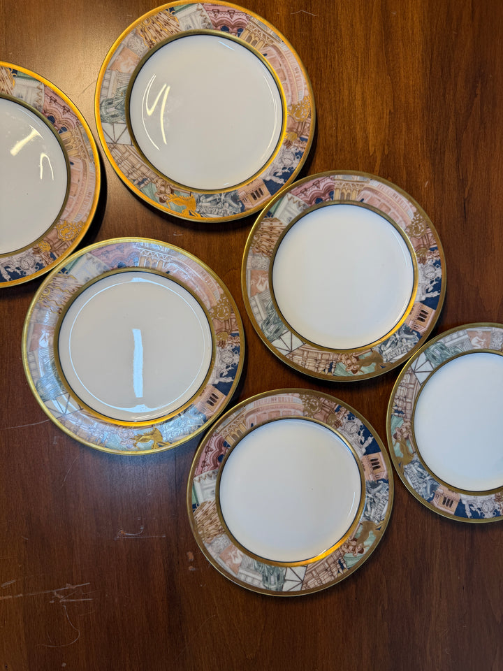 Set of 6 Limoges “Metropolis” Plates