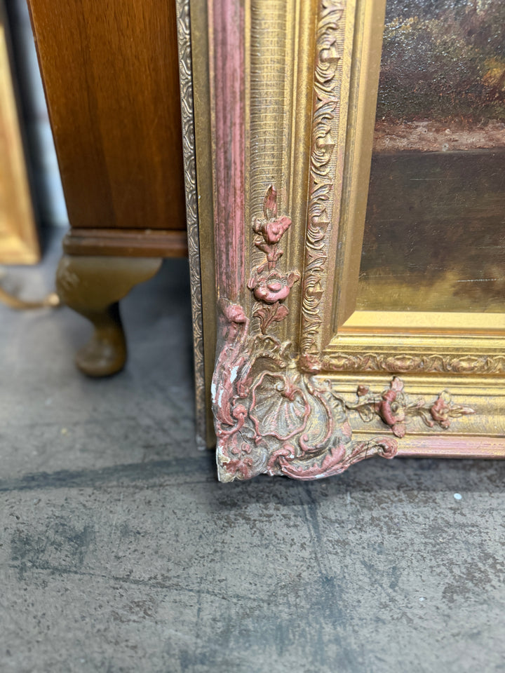 Vintage Oil Painting with Gilt Frame