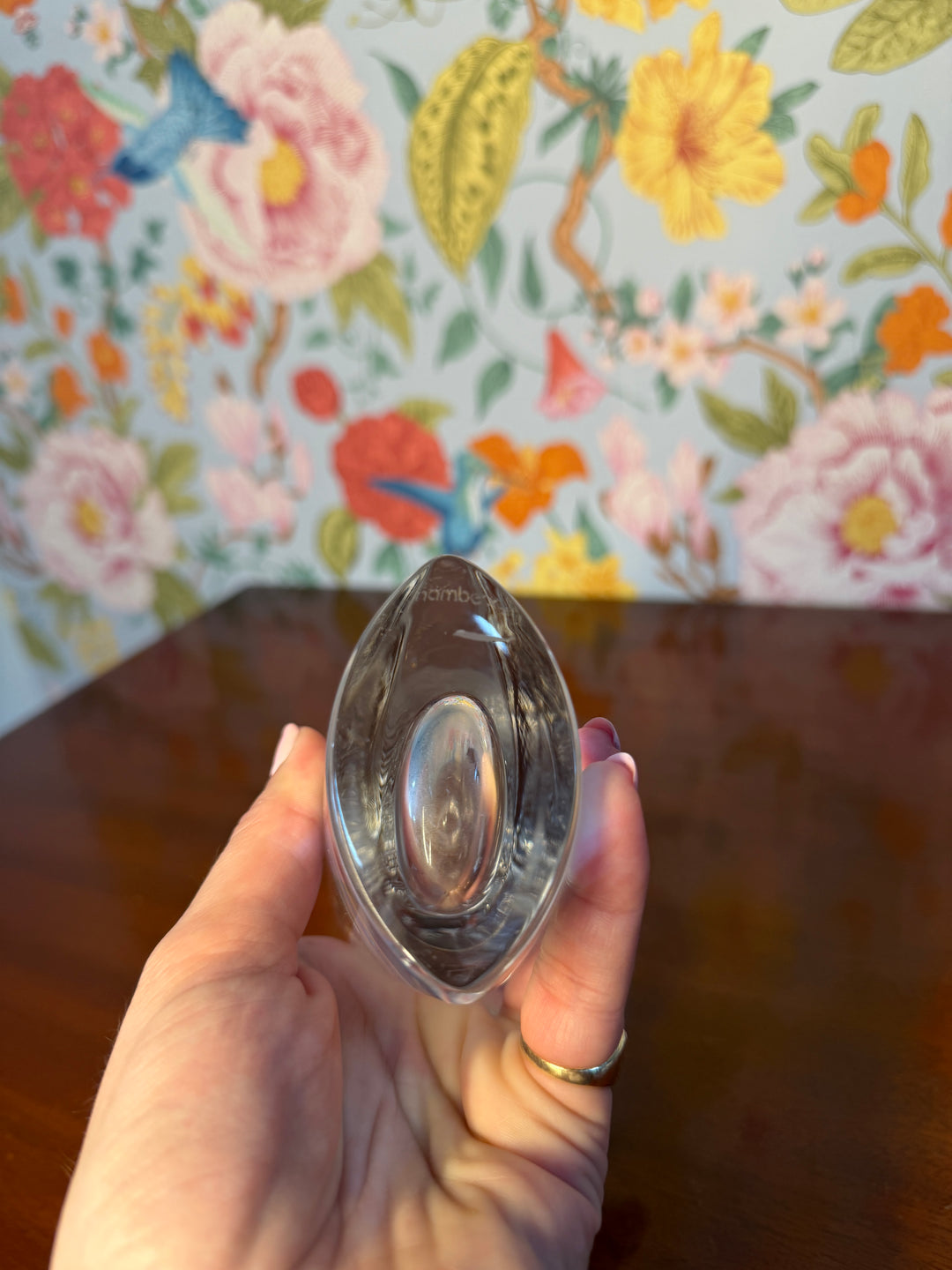 Nambe Crystal Flower Vase